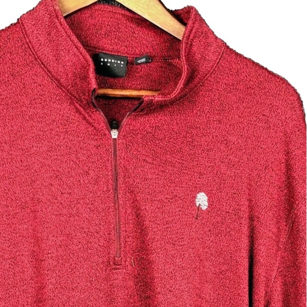 Dunning Golf Quarter Zip Sweater Pullover Heather Red Maroon Mens XXL